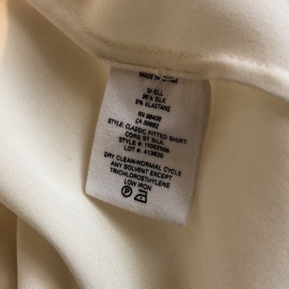 Theory Ivory Core Stretch Silk Classic Fitted Shirt - Picture 10 of 10